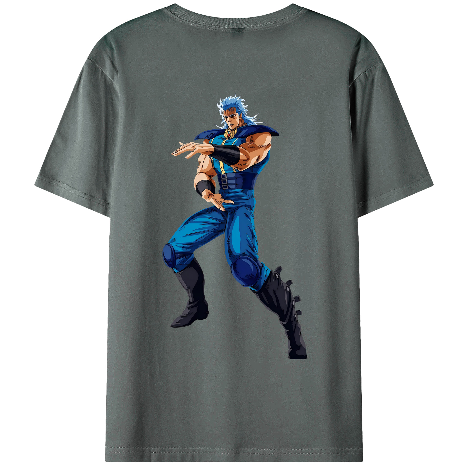 （画像用） 北斗の拳 Fist of the North Star 綿100％ メンズ半袖Tシャツ（バックプリント） 通気性